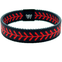 Load image into Gallery viewer, Black Baseball Wristband Bracelet