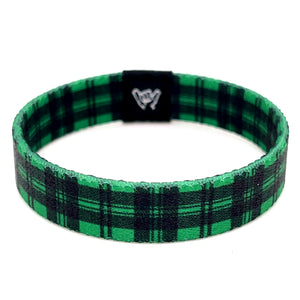 Green Acres Flannel Wristband Bracelet